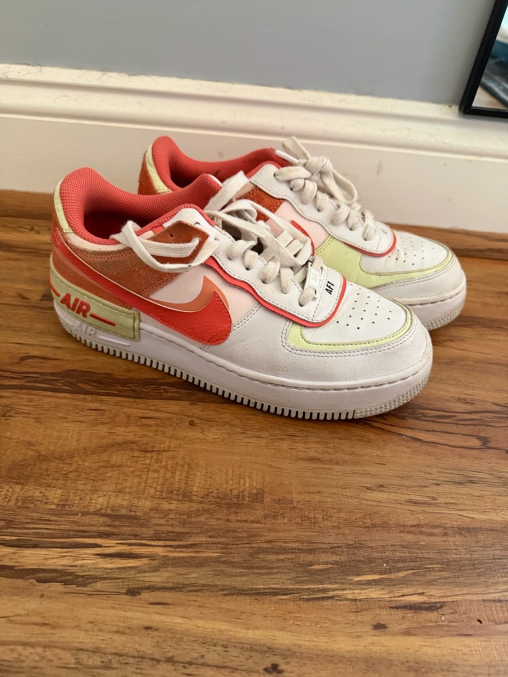 Nike Low-Top Sneakers in White, Coral & Lime